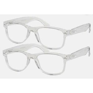 M+ Blue Light 2-Pack Owen Cry Clear Square Reading Glasses +1.75 Magnification